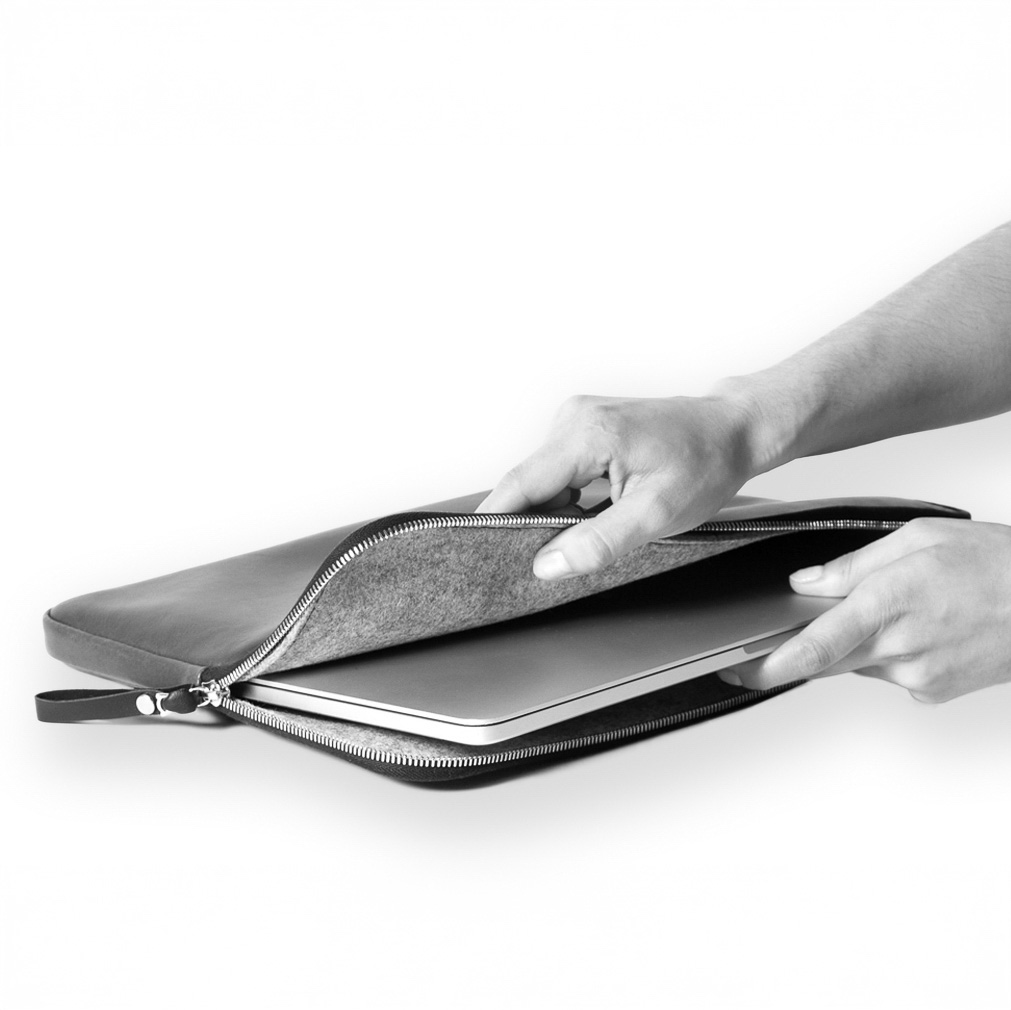 Laptoptasche aus Kuhfell
