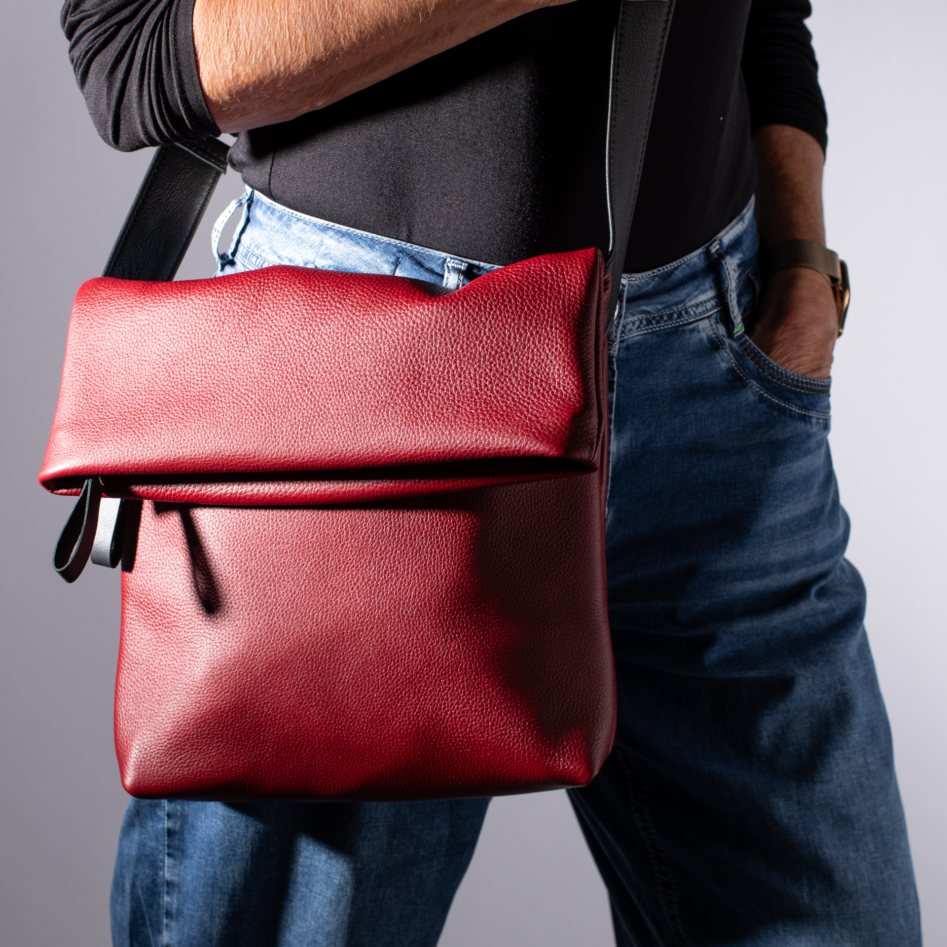 Überschlagtasche  London M aus Softnappa